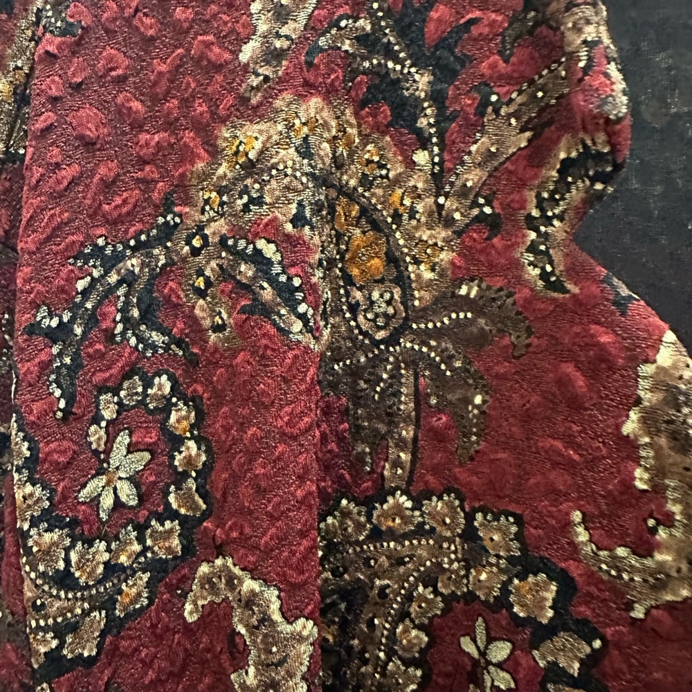 Coldwater Creek Red Paisley Blazer 3x artsy boho Lagenlook - Picture 2 of 7